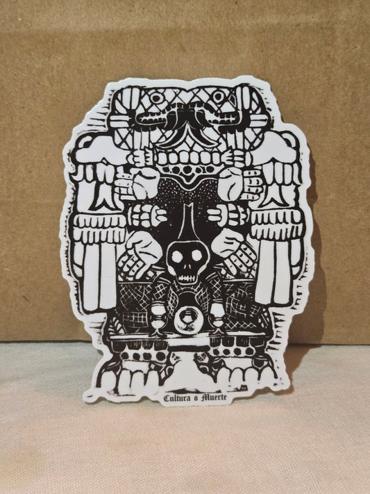 Coatlicue linocut Sticker