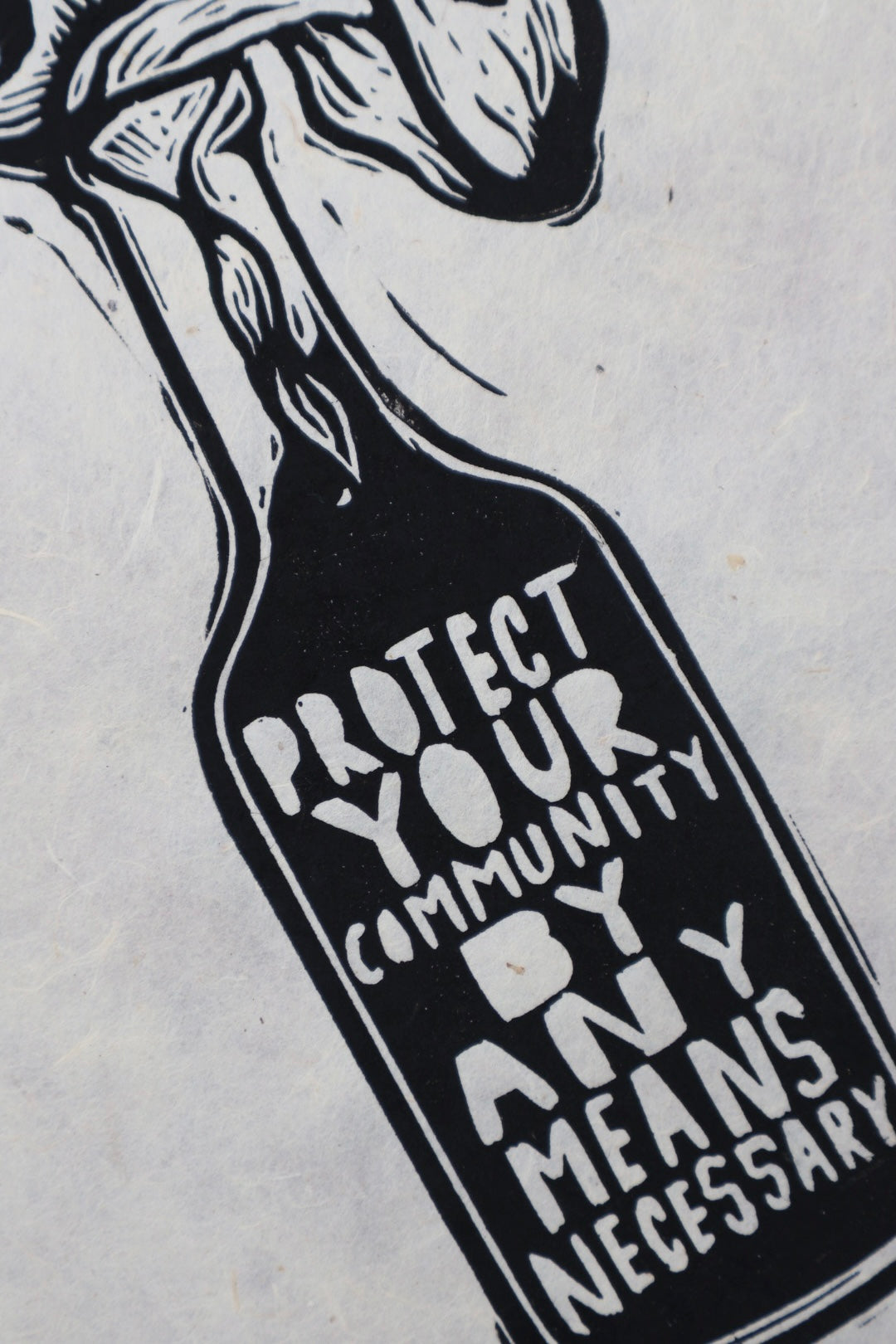 By any means Linocut Print