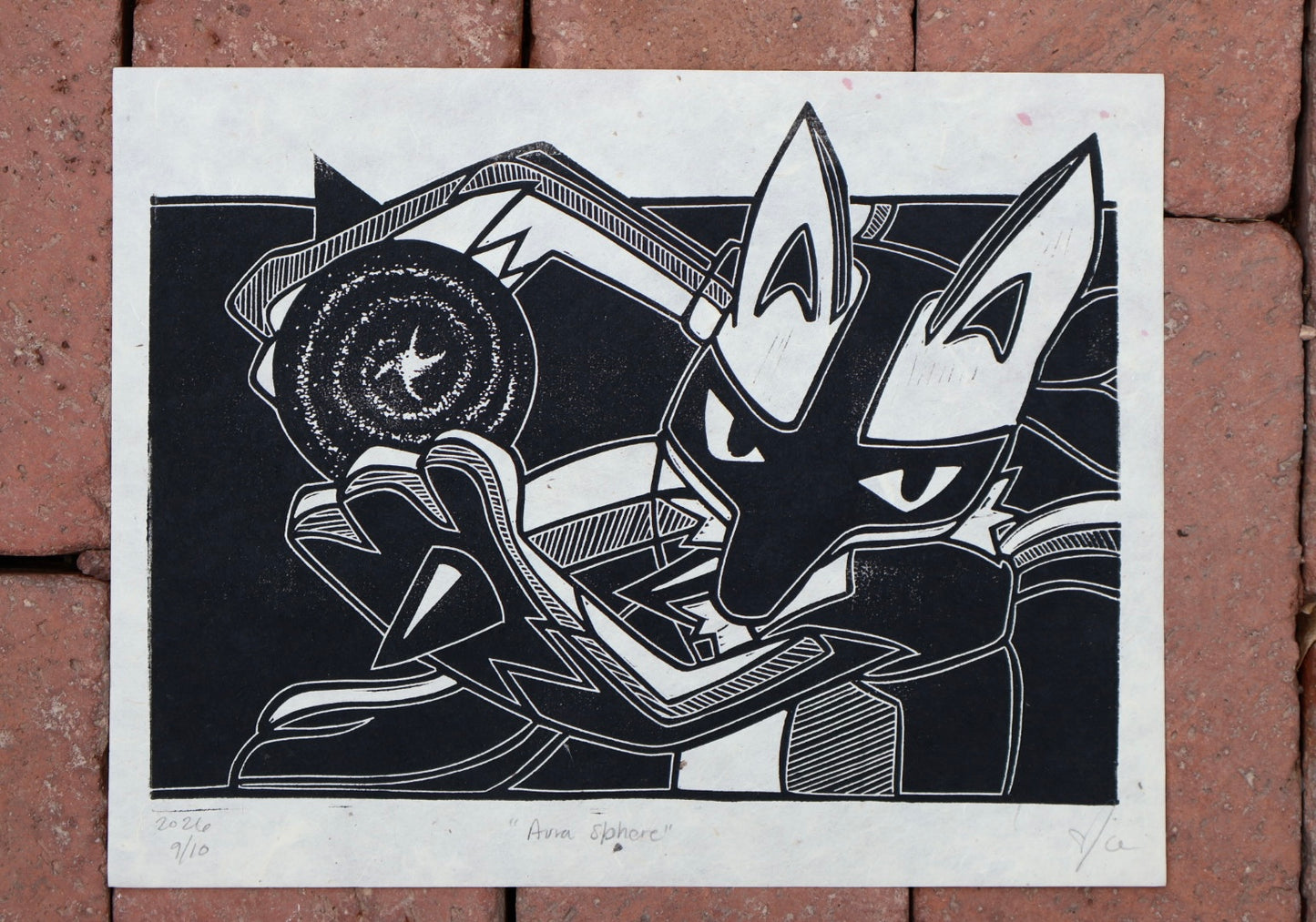 “Aura Sphere” Linocut Print