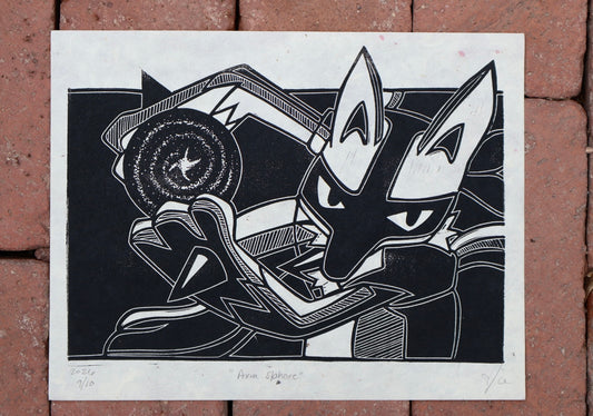 “Aura Sphere” Linocut Print