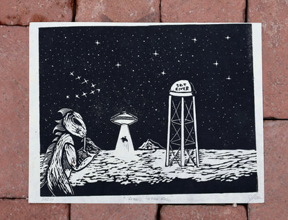 “Lights in the Rez” Linocut Print