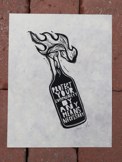 By any means Linocut Print