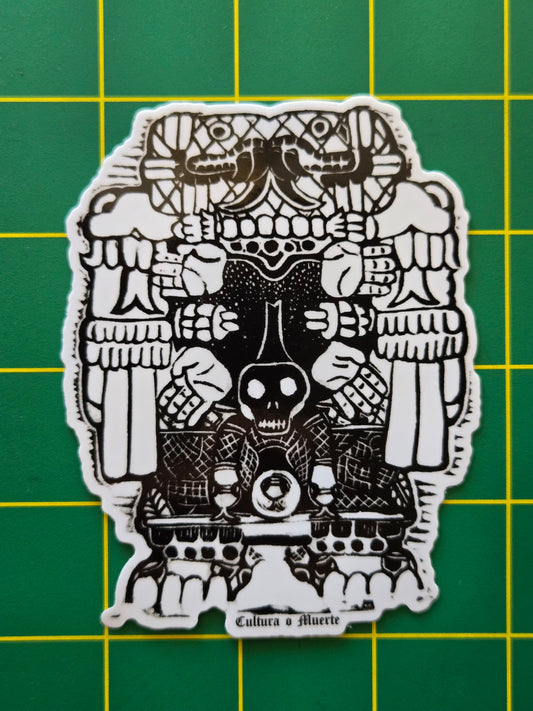 Coatlicue linocut Sticker